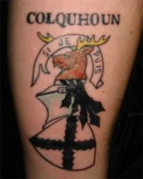 Family Colquhoun Tattoo On Leg