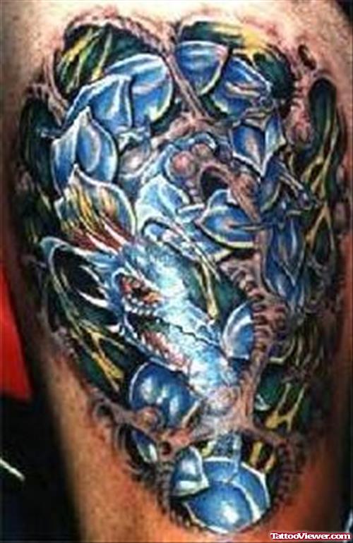 Blue Scorpio Fantasy Tattoo