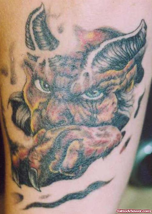 Ripped Skin Monster Fantasy Tattoo