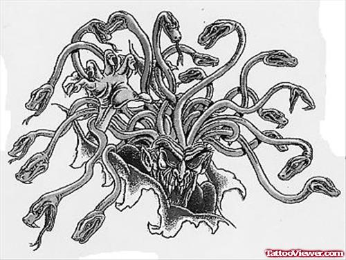 Medusa Fantasy Tattoos Design