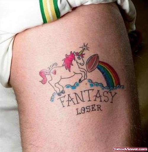 Awesome Colored Fantasy Tattoo