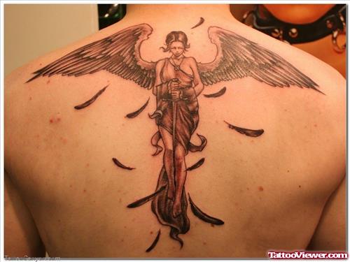 Fantasy Angel Tattoo On Back