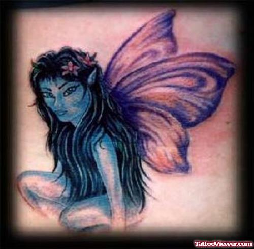Color Ink Fairy Girl Fantasy Tattoo