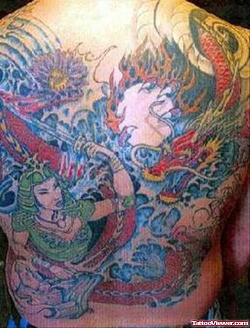 Fantasy Tattoo On Man Full BAck