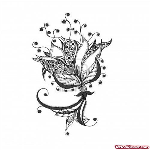 Fantasy Flower Tattoo Design For Men