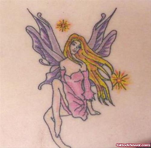 Colored Fairy Fantasy Tattoo