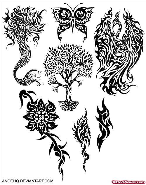 Beautiful Tribal Fantasy Tattoos Designs