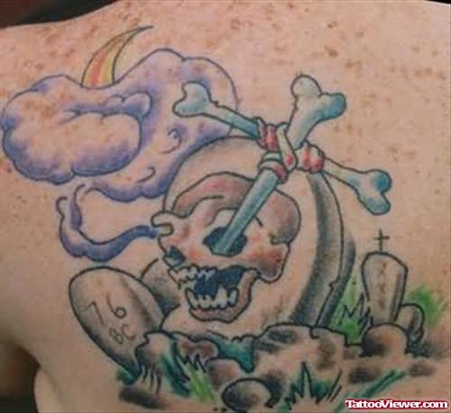 Scary Fantasy Tattoo On Back