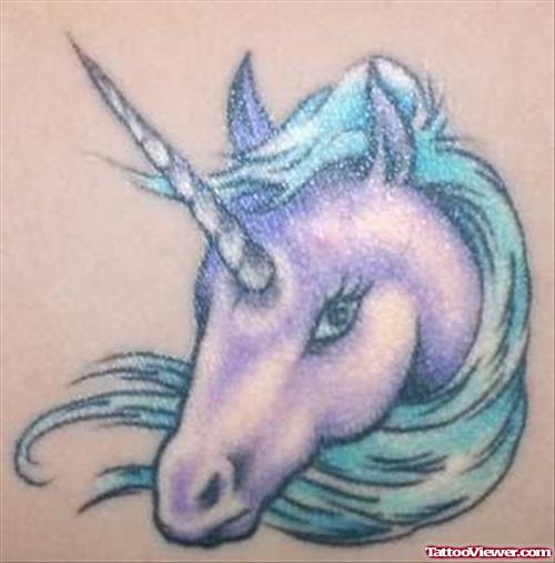 Fantasy Unicorn Face Tattoo