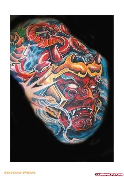 Fantasy Devil Face Tattoo