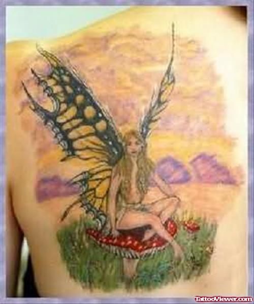 Amazing Fantasy Tattoo On Back