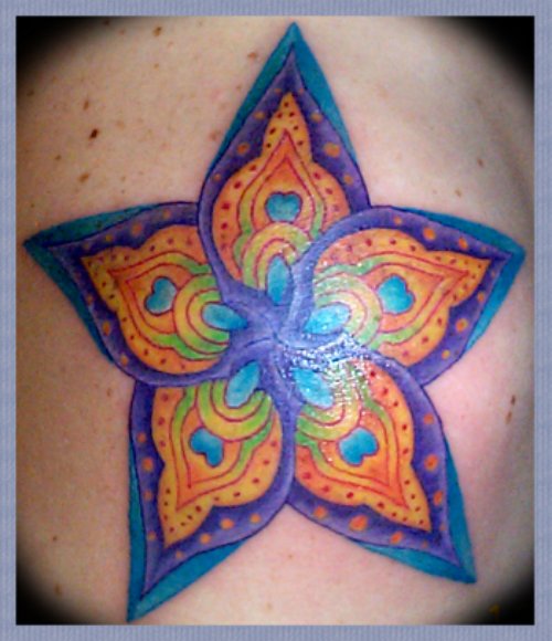Colored Stars Fantasy Tattoo