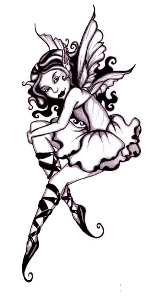 Fairy Girl Fantasy Tattoo Design