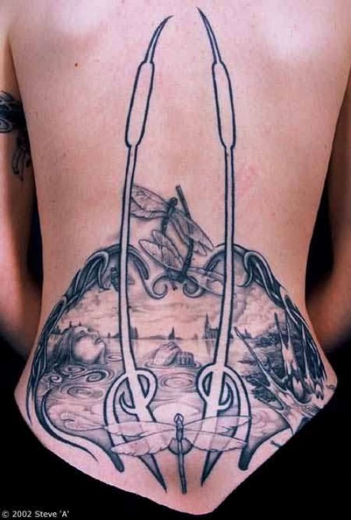 Fantasy Tattoo On Lower Back