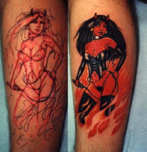 Devil Girl Fantasy Tattoo