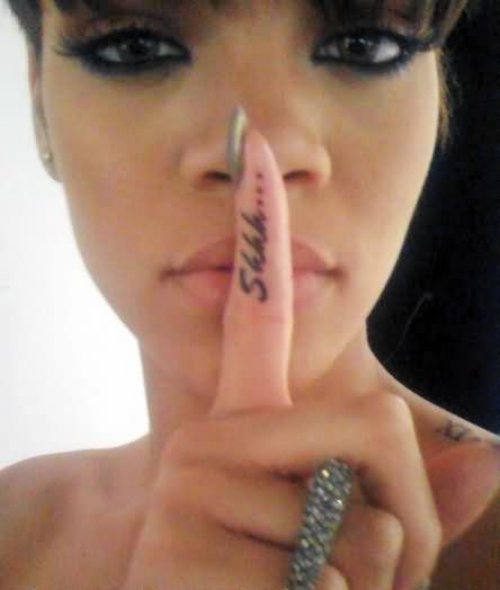 Shhh.. Finger Fashion Tattoo