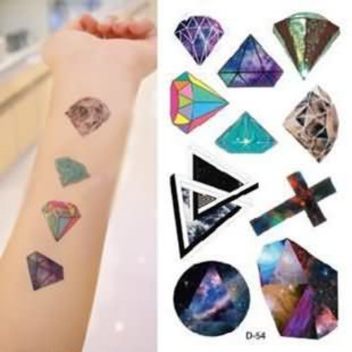 Colored Diamonds Fashion Tattoo
