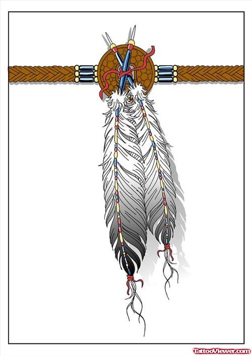 Indian Feather Tattoo Design