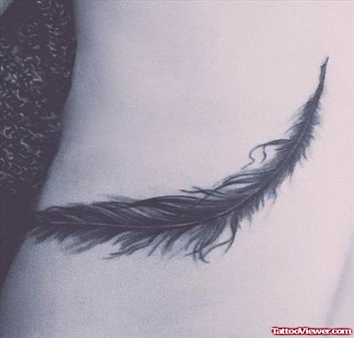 Good Grey Ink Feather Tattoo
