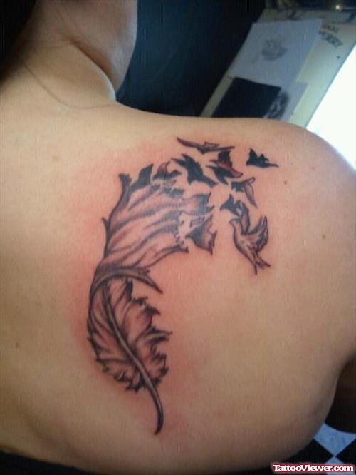 Back Body Feather Tattoo