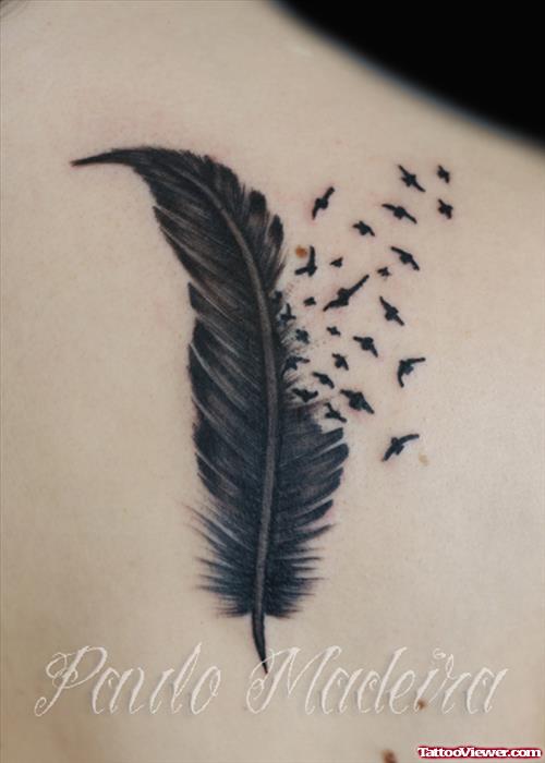 Flying Birds Feather Tattoo