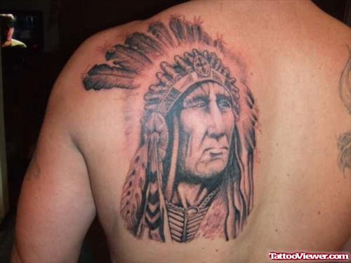 Indian Chief And Feathers Tattoo