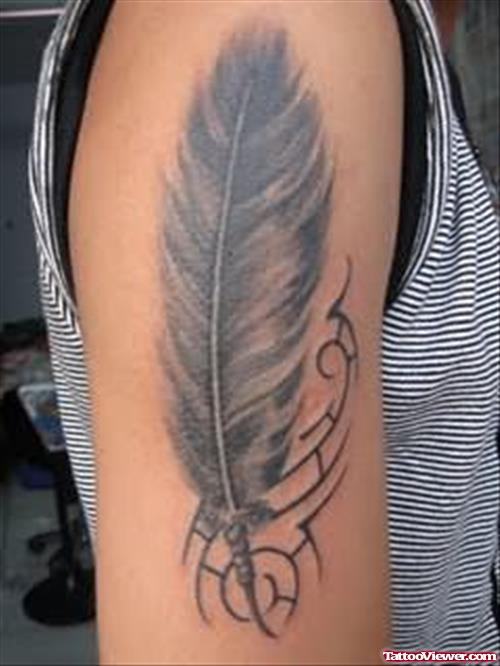 Feather Tattoo For Muscles
