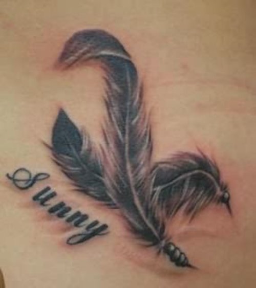 Sunny And Feather Tattoo
