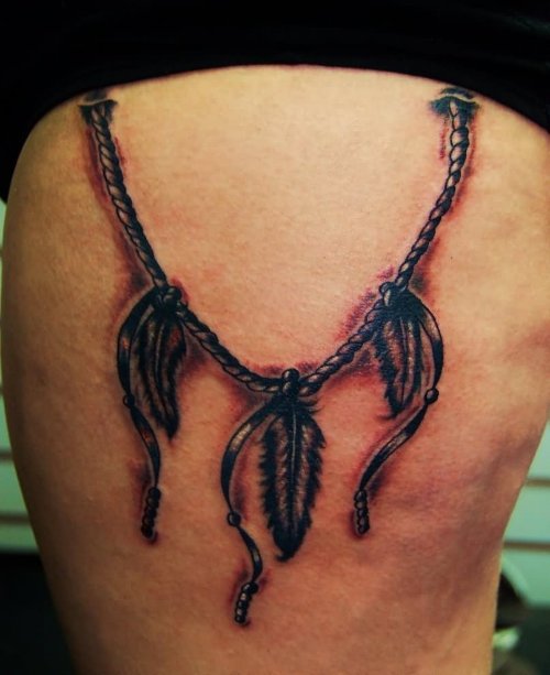 Feather Tattoo Like Necklace
