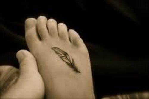 Feather Tattoo For Foot
