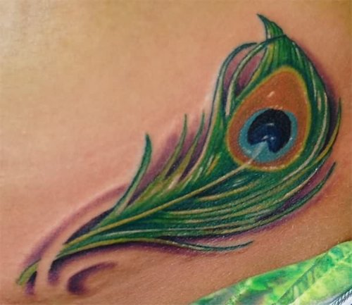 Small Peacock Feather Tattoo