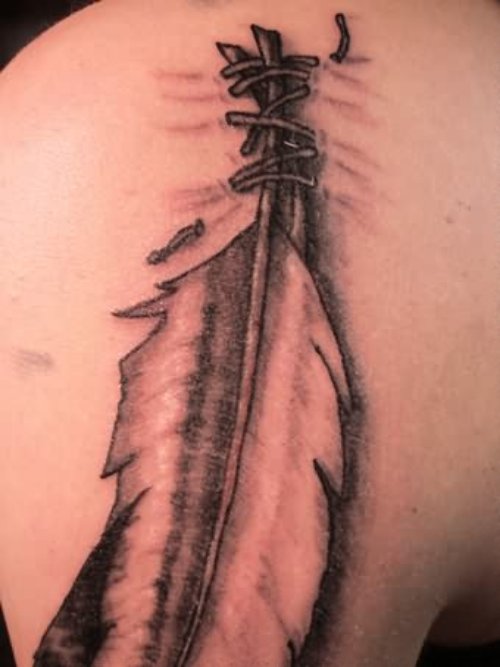 Grey Feather Shade tattoo