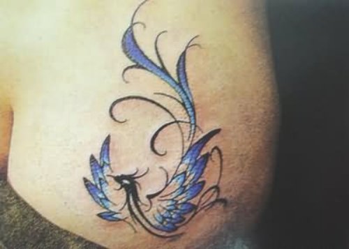 Blue Peacock Feather Tattoo