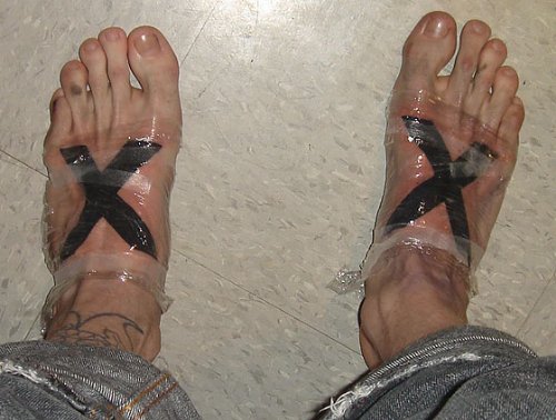 Black Cross Tattoos On Feet
