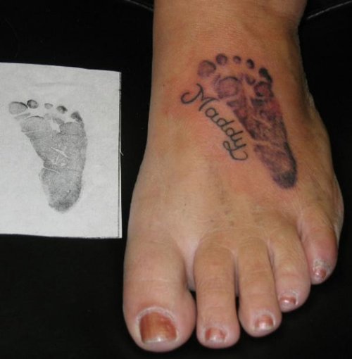 Maddy Footprint Tattoo On Foot