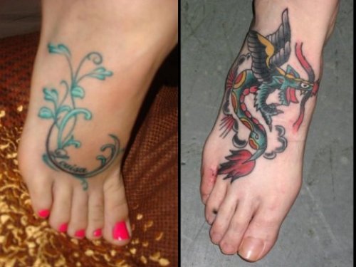 Flowers Feet Tattoo