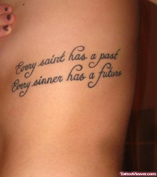 Nice Rib Side Quote Feminine Tattoo