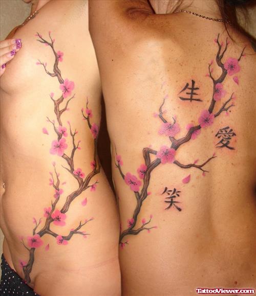 Feminine Tattoo On Back