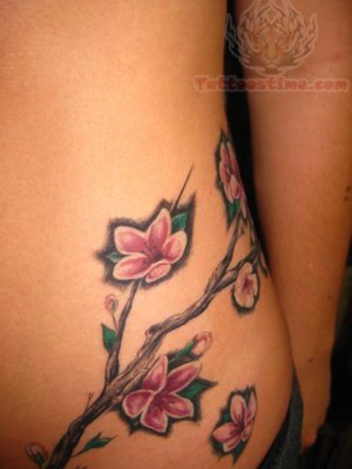 Japanese Cherry Blossom Feminine Tattoo