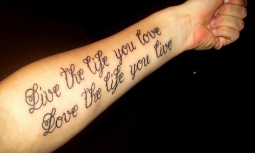 Live The Life You Love Feminine Tattoo On Left Forearm