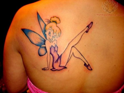 Tinkerbell Feminine Tattoo On Back