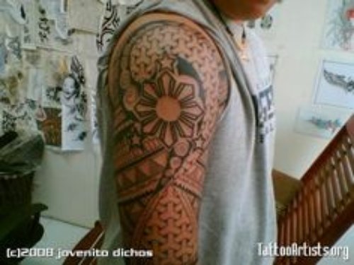Amazing Filipino Tattoo on Right Half Sleeve