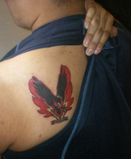 Color Ink Filipino Tattoo On Left Back Shoulder