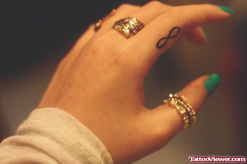 Infinity Symbol Finger Tattoo For Girls