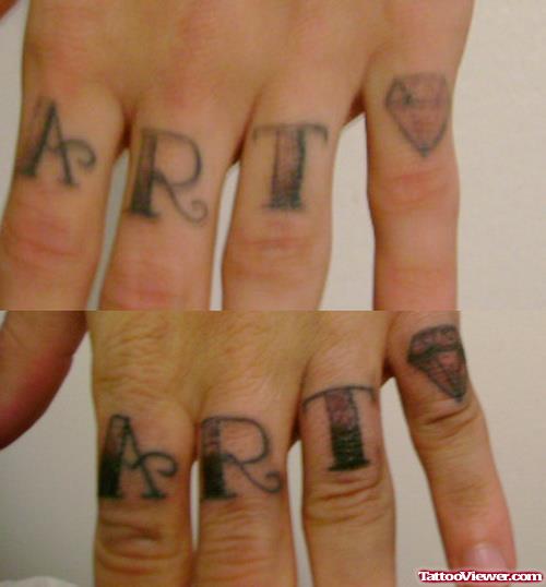 Diamond And Art Finger Tattoos