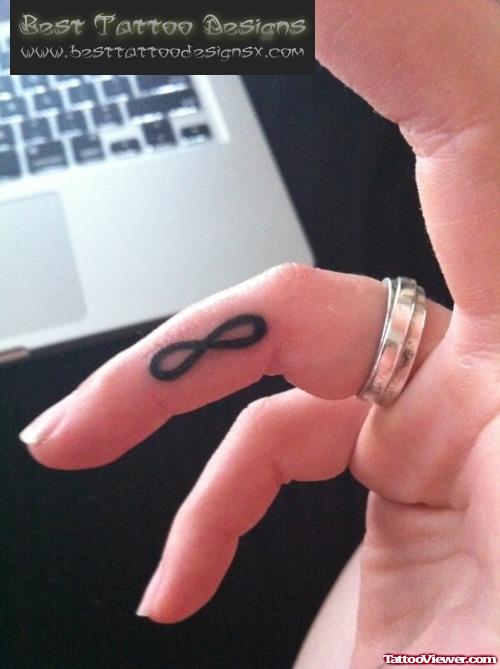 Wonderful Infinity Symbol Finger Tattoo
