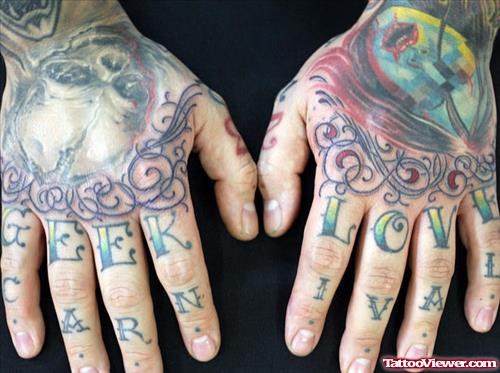 Geek Love Finger Tattoos