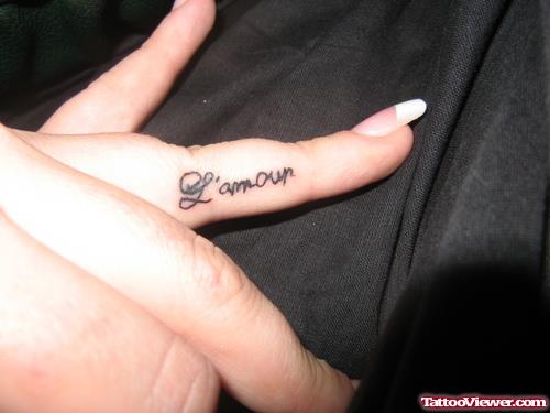 I Amour Finger Tattoo For Girls