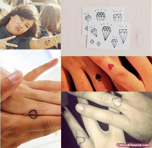 Attractive Tiny Hearts Finger Tattoos