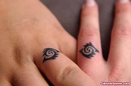 Tribal Wedding Rings Finger Tattoos